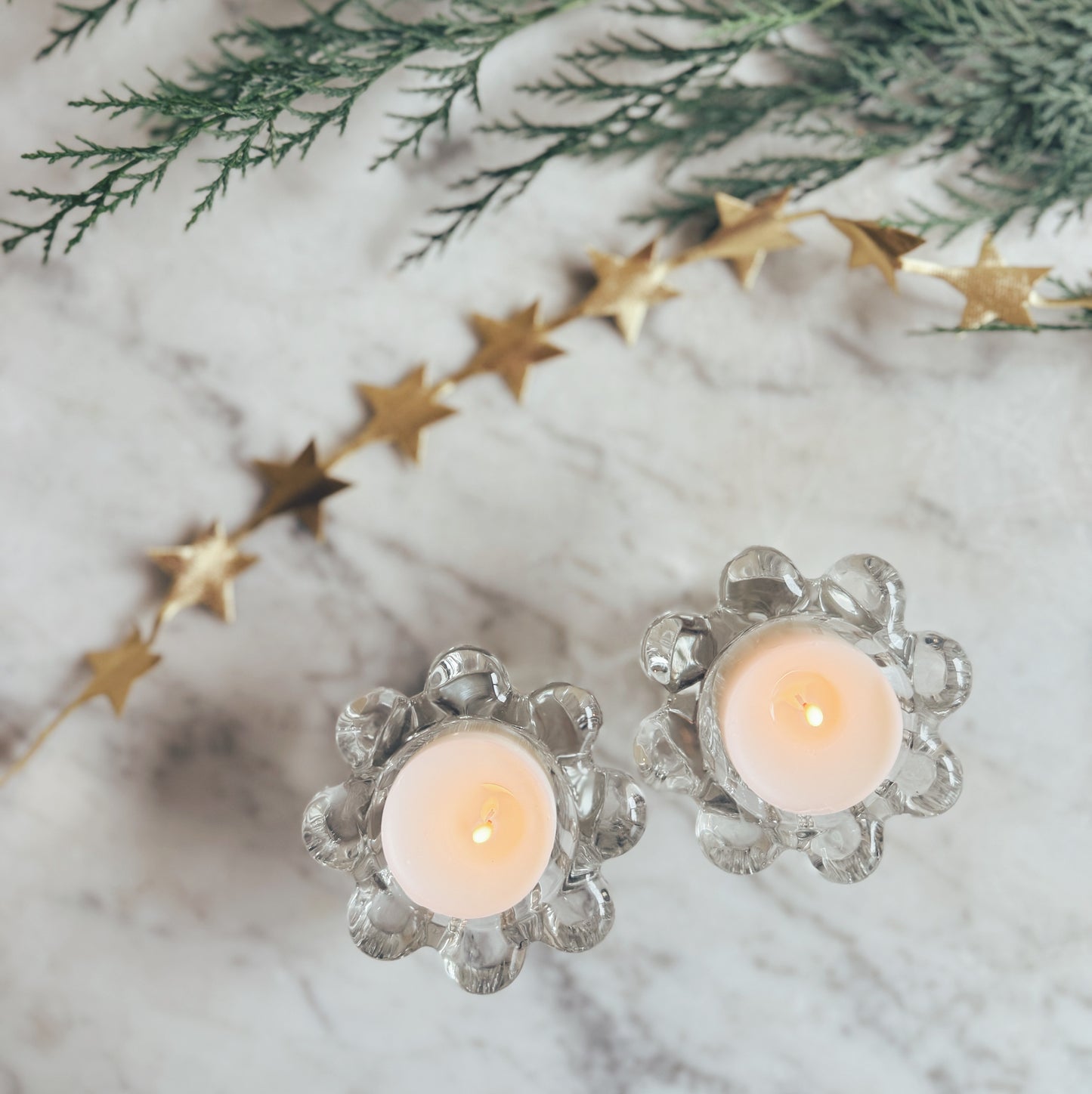 Pair of Crystal Tea Light Holders