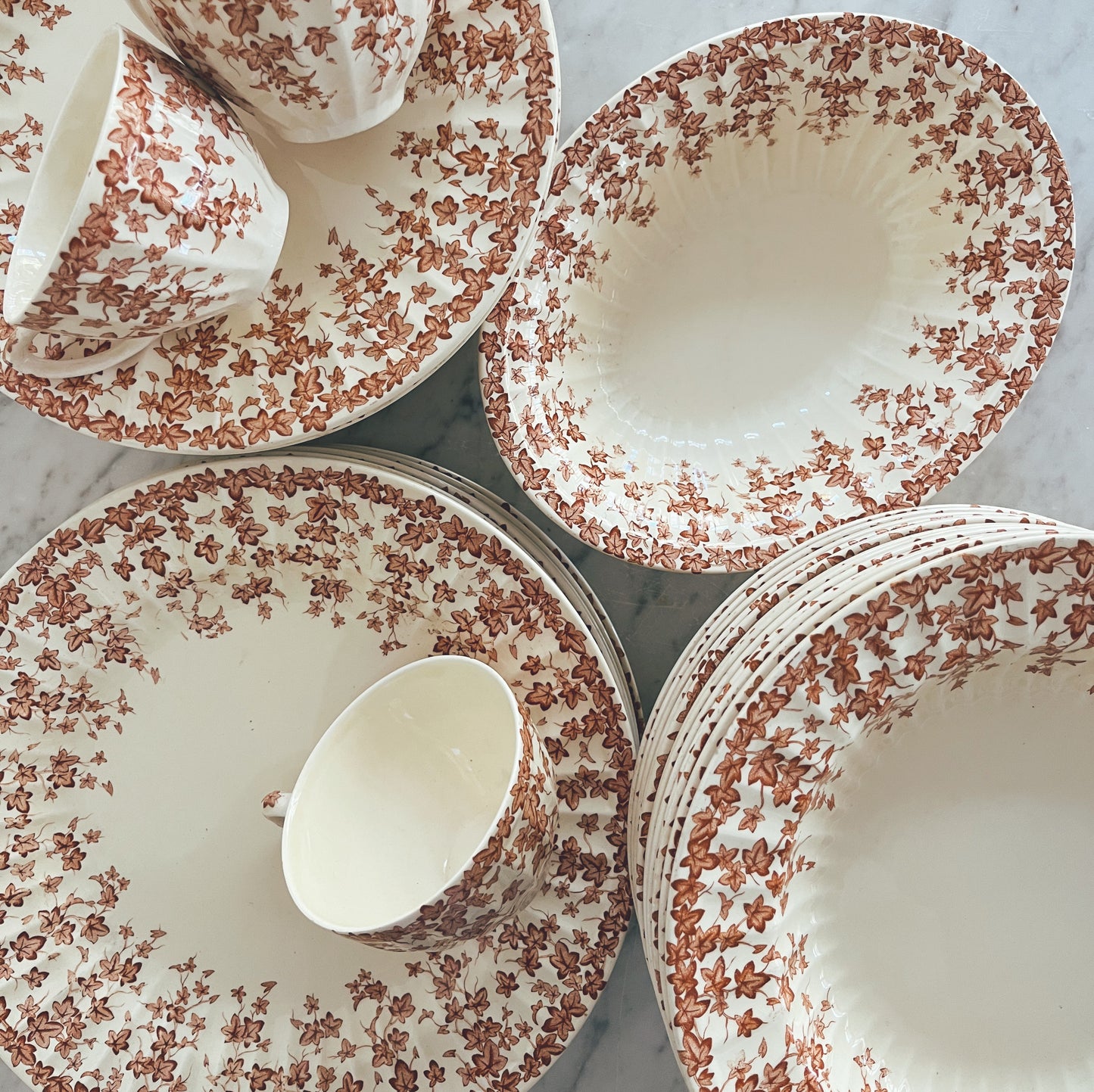 Set of Early English Dishes and Teacups LOCAL PURCHASE ONLY