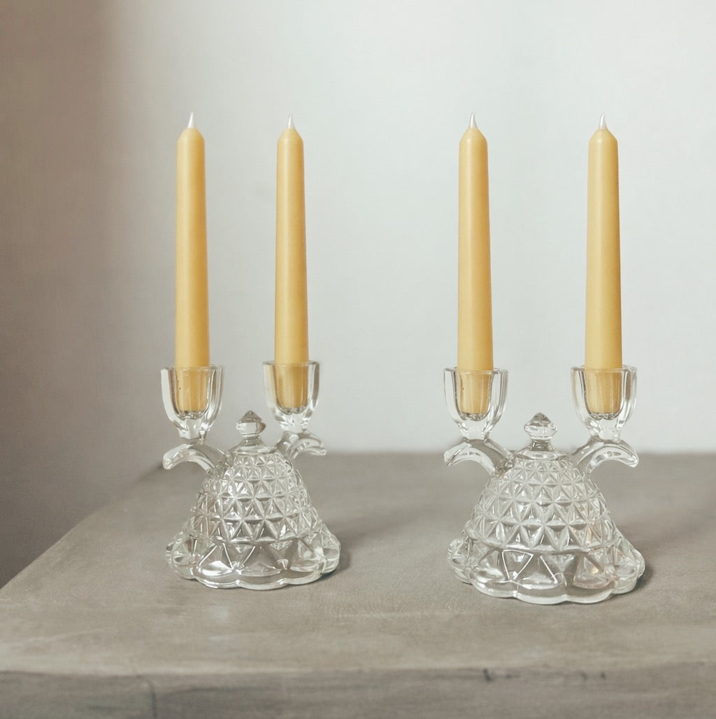 Pair of Crystal Candleholders
