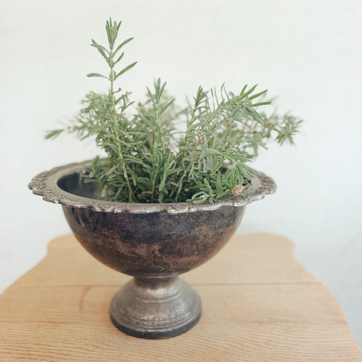Primitive Silver Plate Punch Bowl