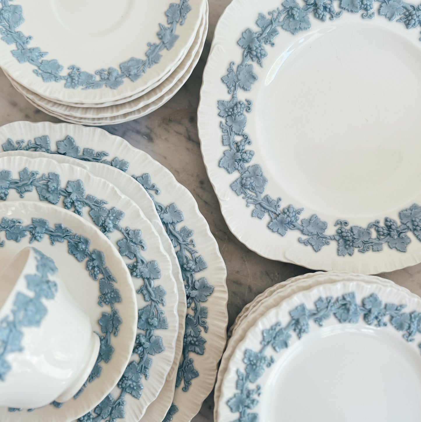 Gorgeous 46 piece set of Wedgwood Dishes and Teacups (sold as a whole set) (LOCAL PURCHASE ONLY)