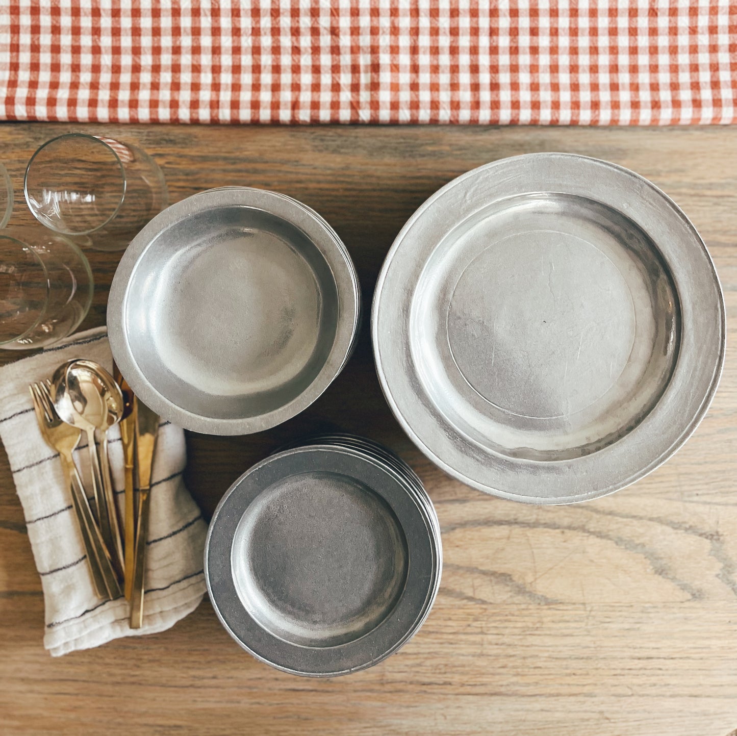 GORGEOUS Pewter Set of 8