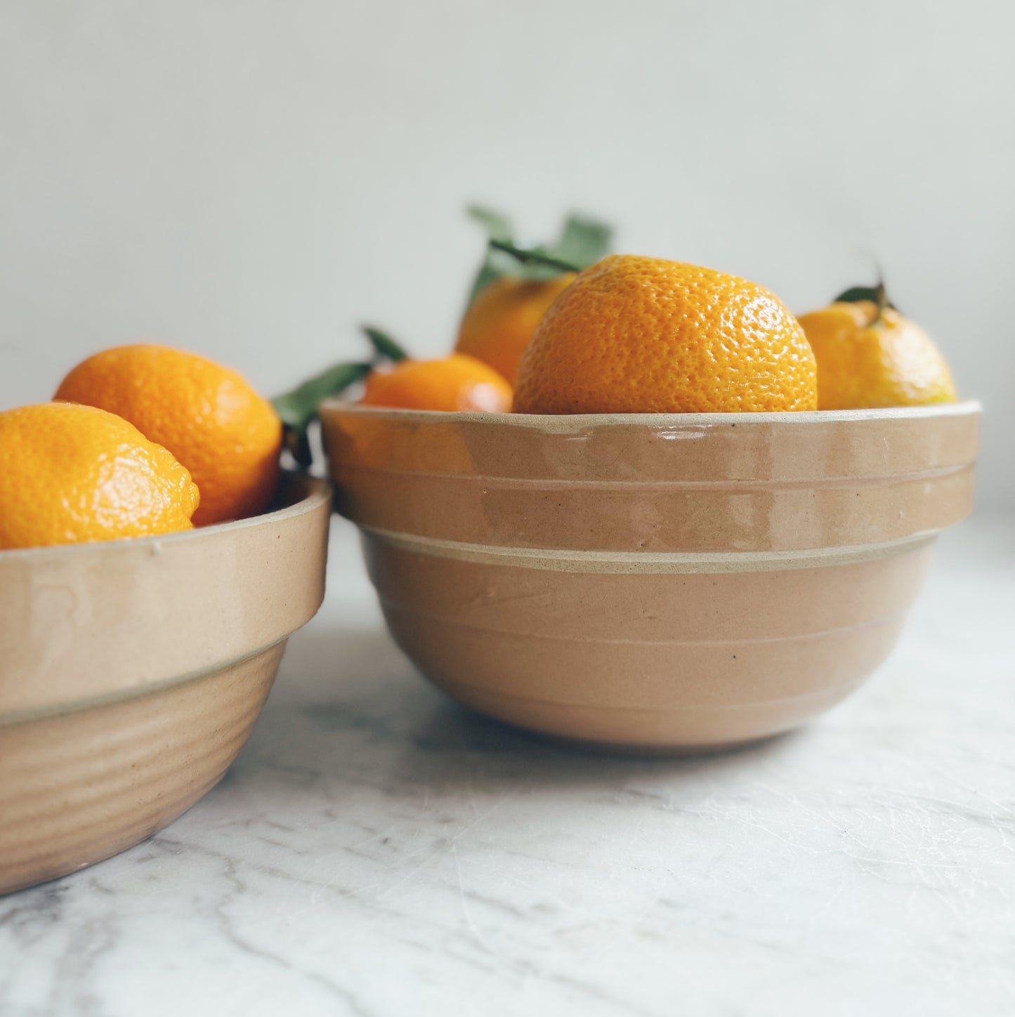 Pair of Old Stoneware Bowls