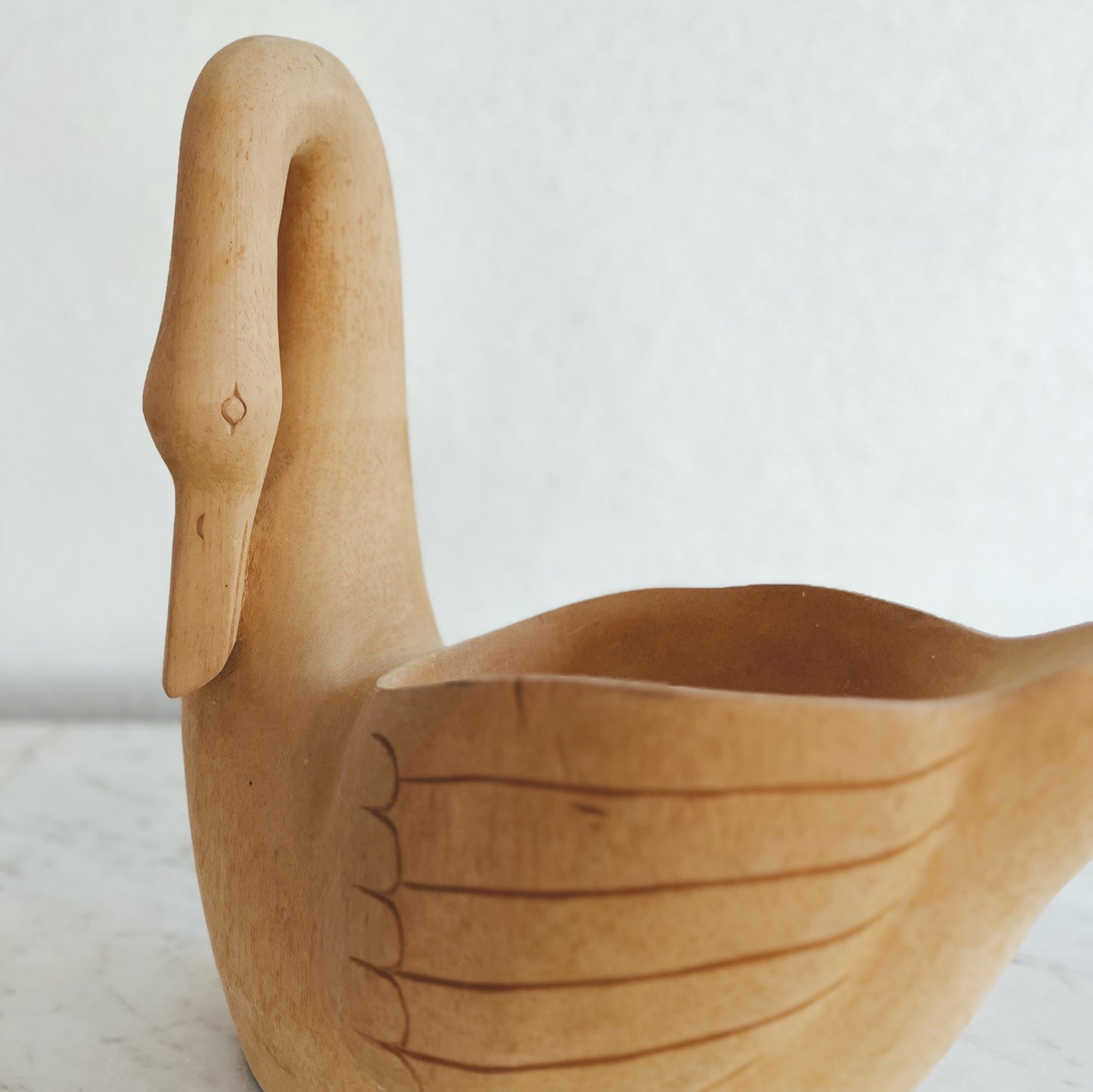 Hand Carved Wooden Swan