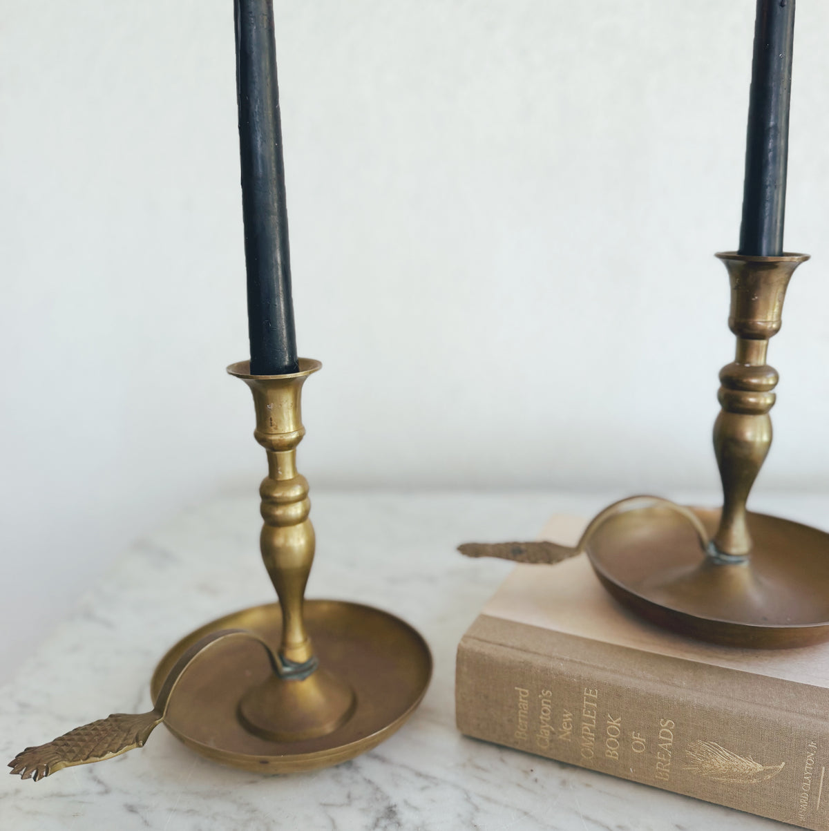Pair of Gorgeous Brass Chambersticks (2 included)