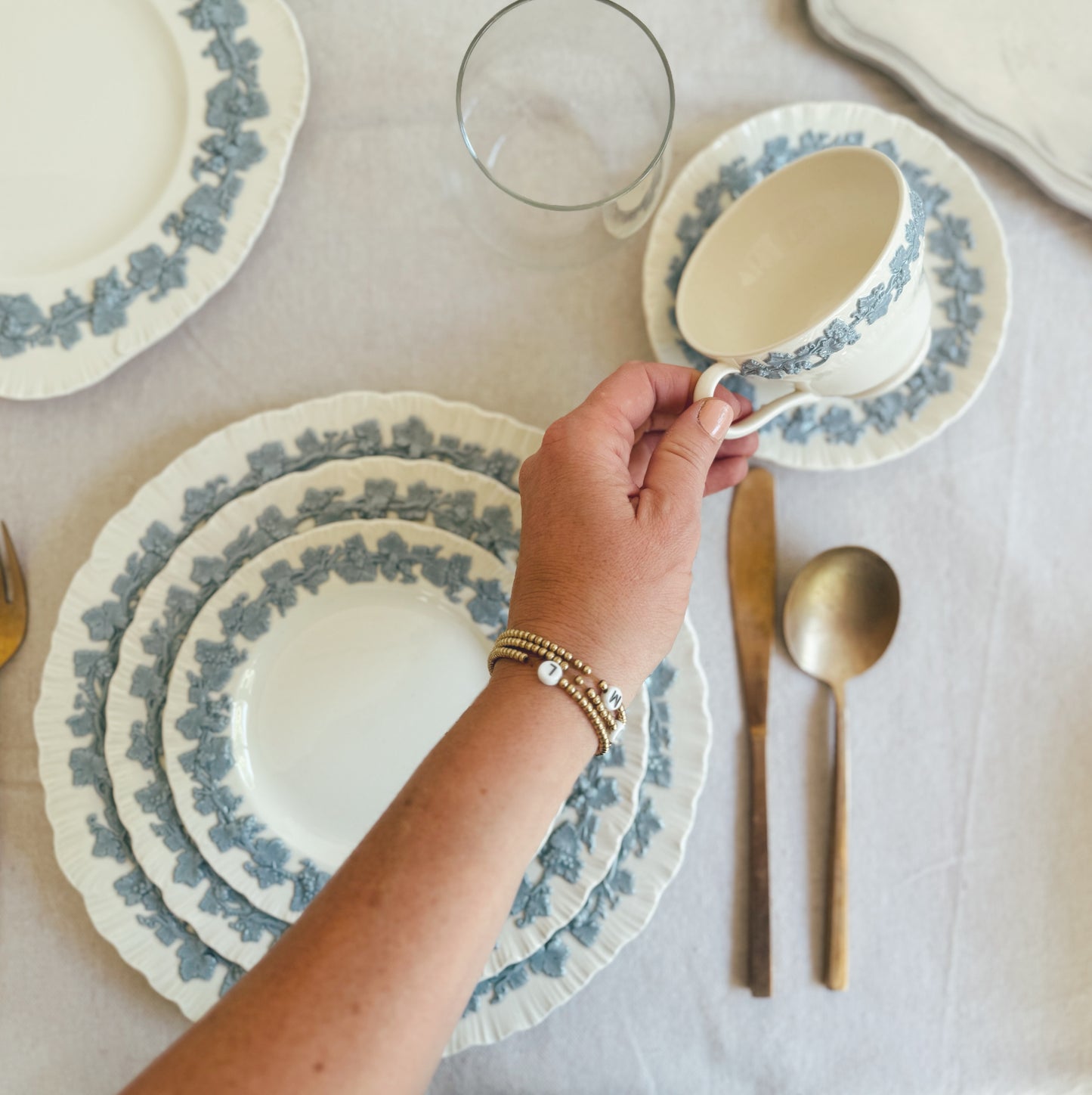 Gorgeous 46 piece set of Wedgwood Dishes and Teacups (sold as a whole set) (LOCAL PURCHASE ONLY)