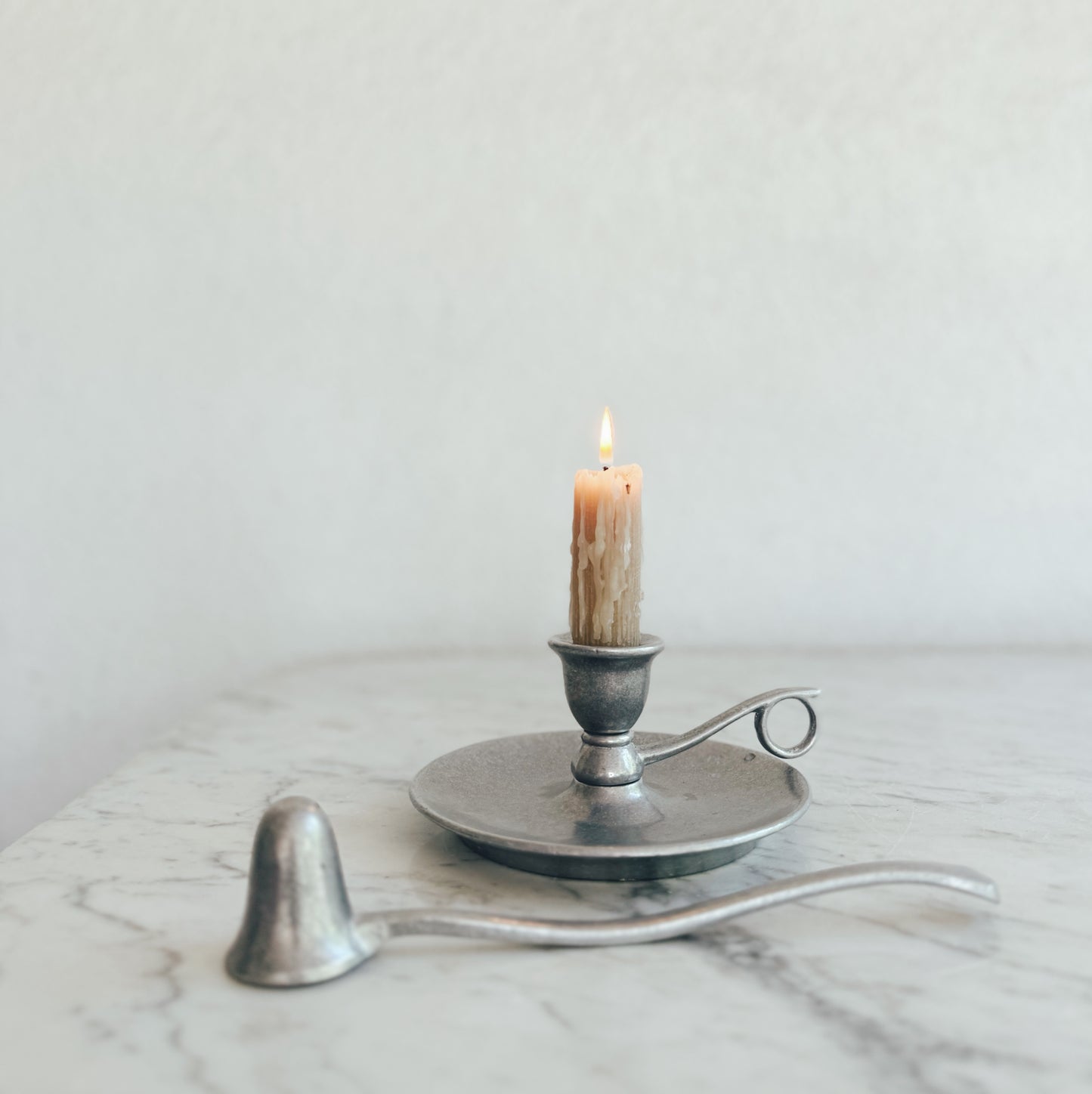 Pewter Candle Holder and Snuffer