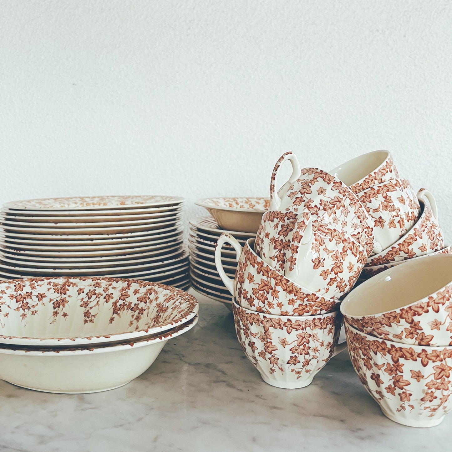 Set of Early English Dishes and Teacups LOCAL PURCHASE ONLY