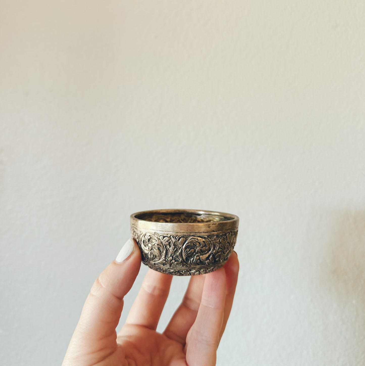 Mini Silver-plate Etched Ring Holder