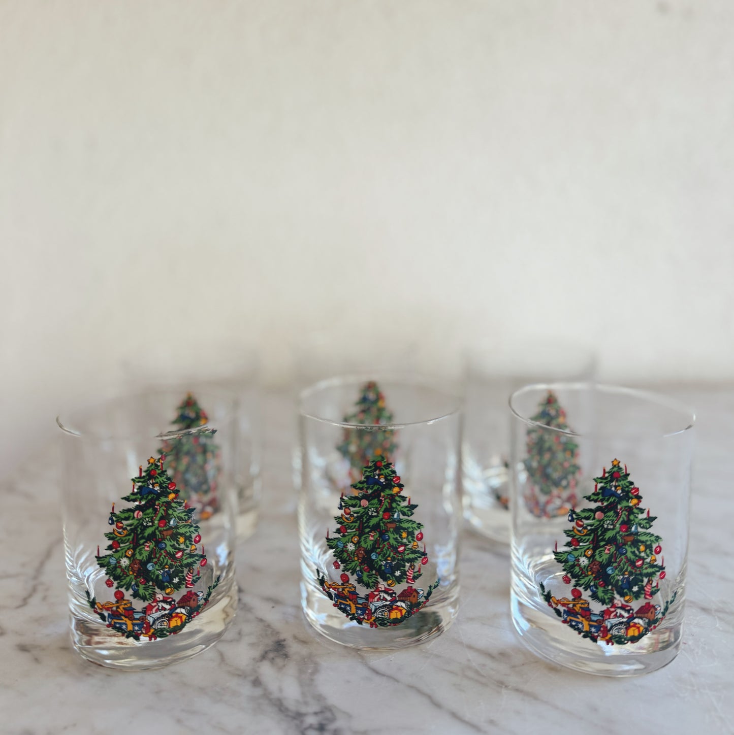 Set of 7 Spode Christmas Tree Glasses