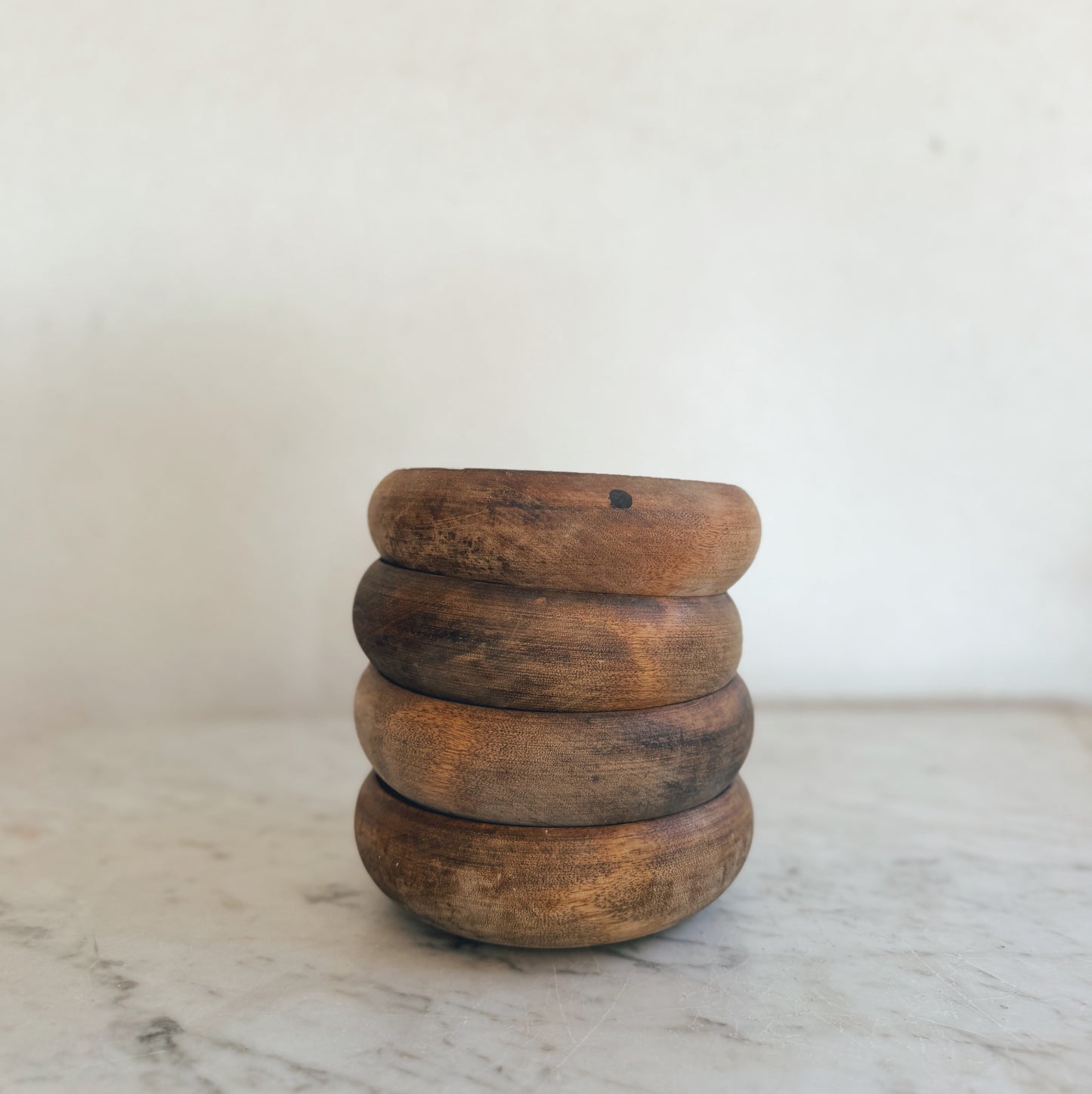 Set of Four Vintage Wooden Bowls