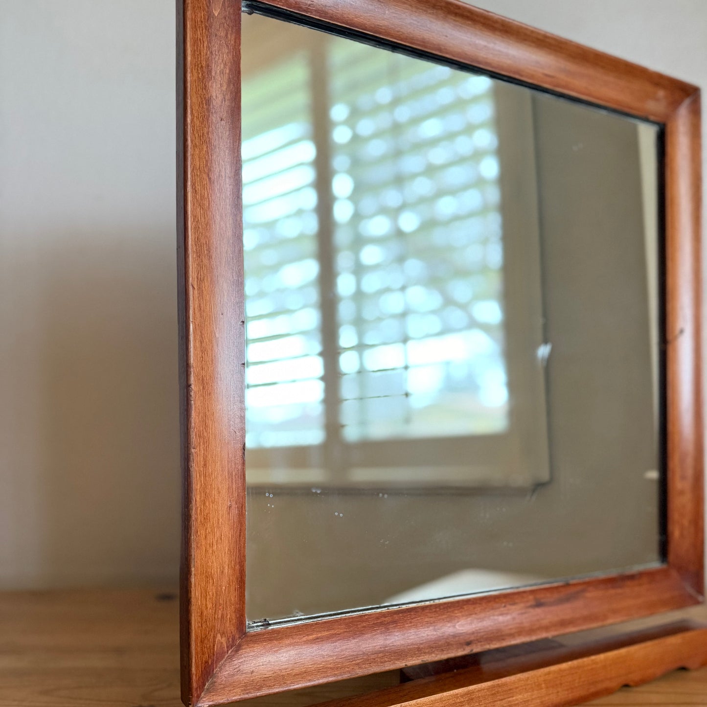 Mid Century Modern Wooden Tilt Vanity Mirror (Local Purchase Only)
