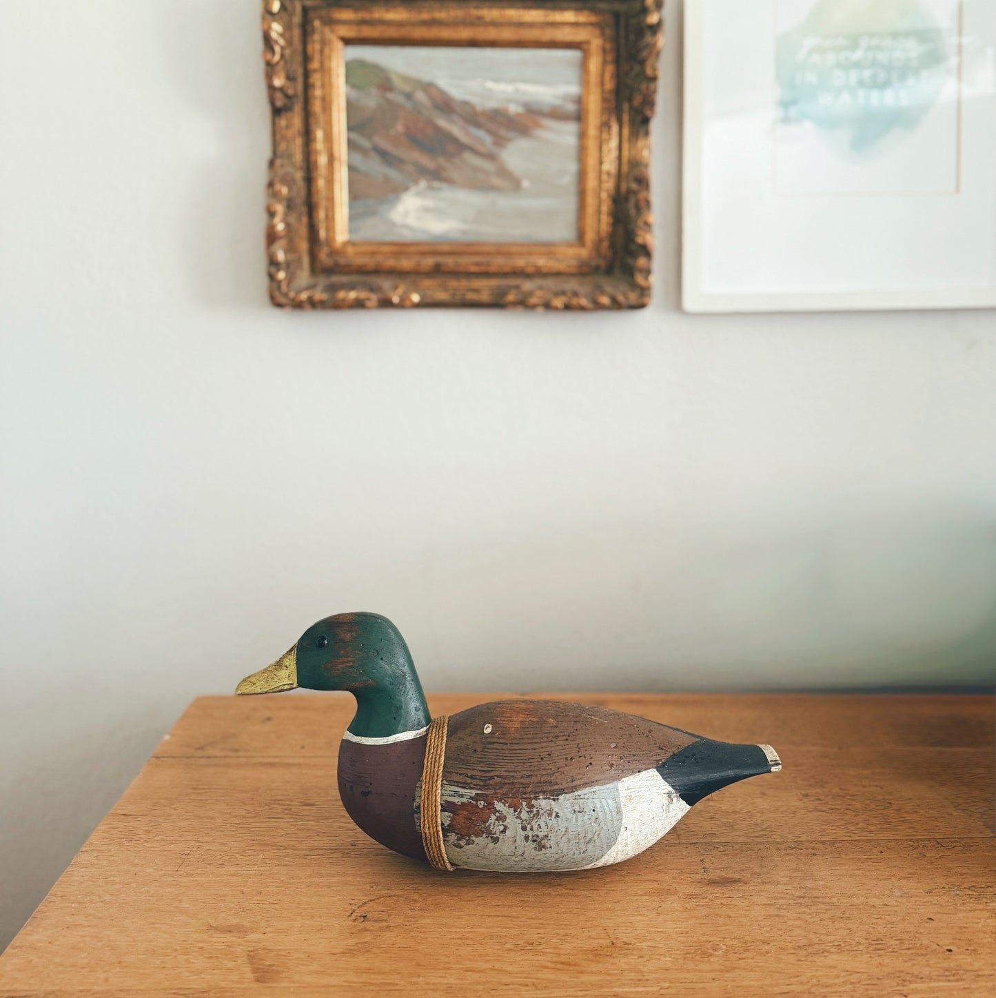 Vintage Wooden Hand-carved Duck