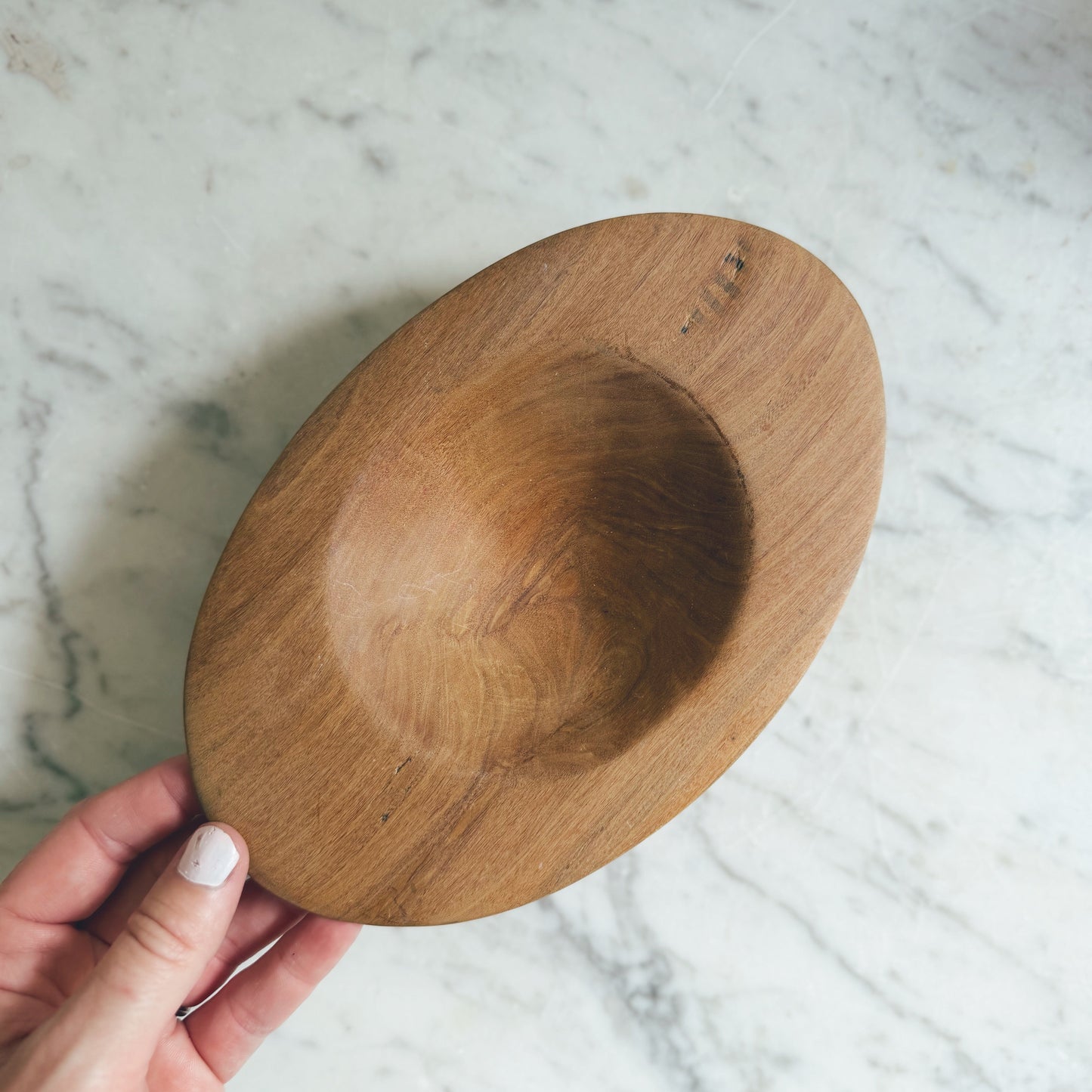 Mid Century Modern Carved Wooden Bowl