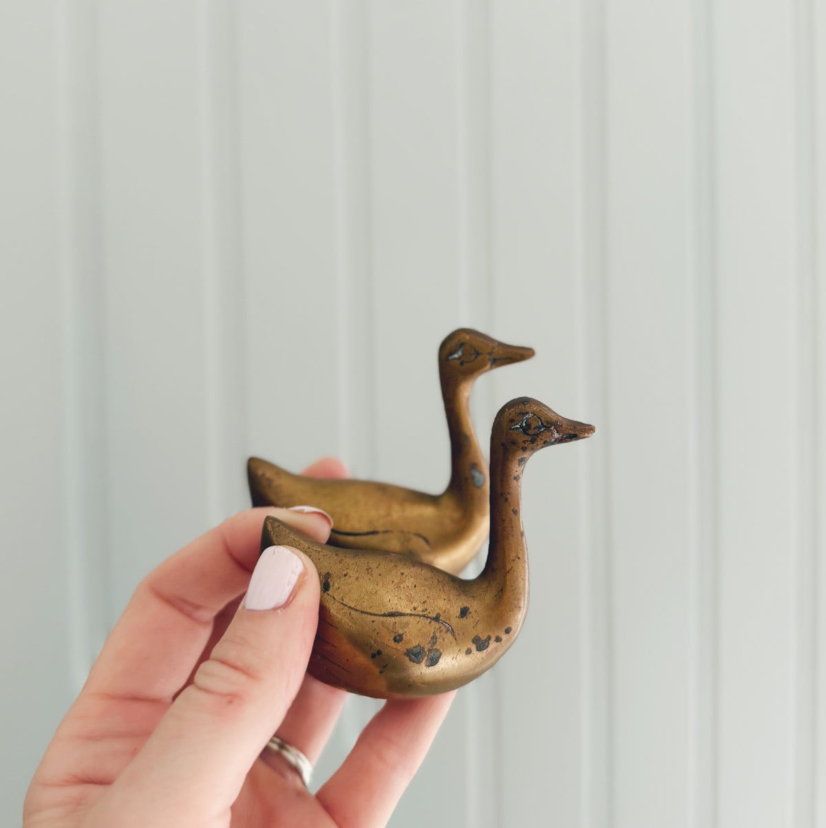 Pair of Small Brass Ducks (2 included)