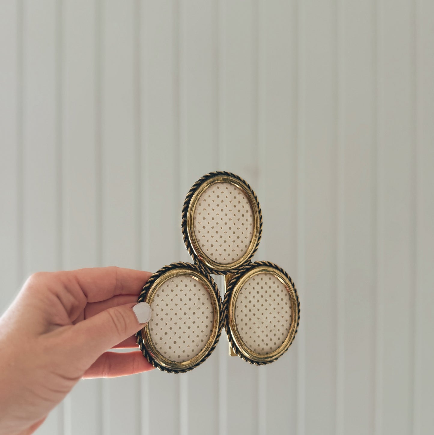 Triple Brass Photo Frame