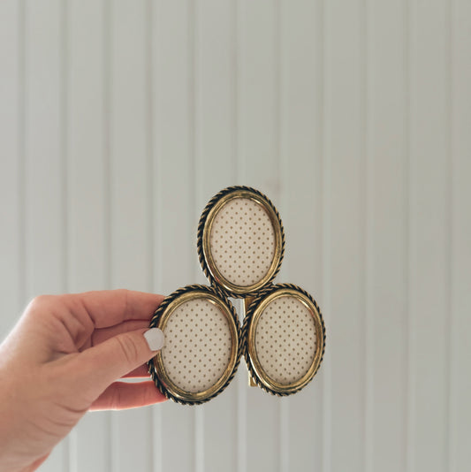 Triple Brass Photo Frame