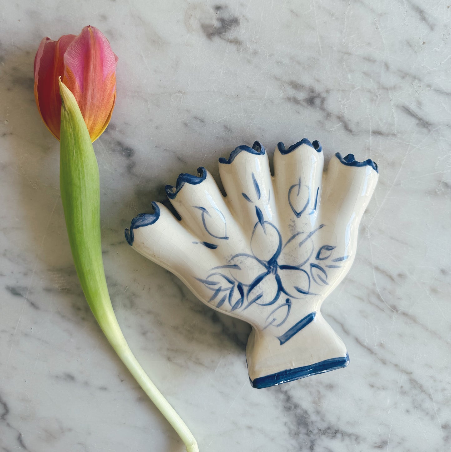 Hand Painted Flower Frog