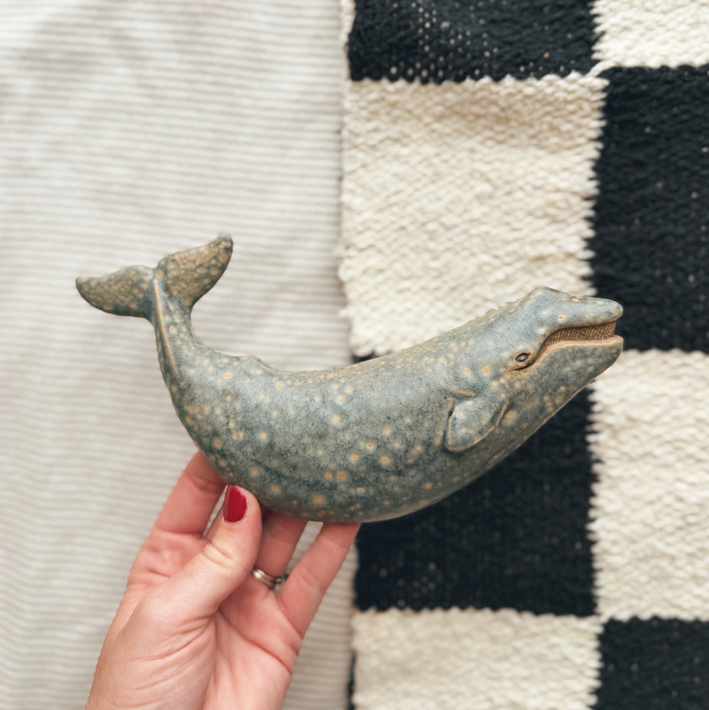 Handmade Ceramic Whale Wall Hanging