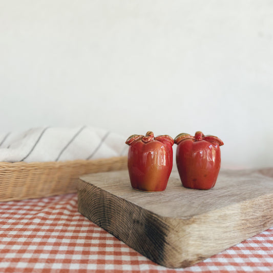 Pair of Vintage Apple Salt and Pepper Shakers
