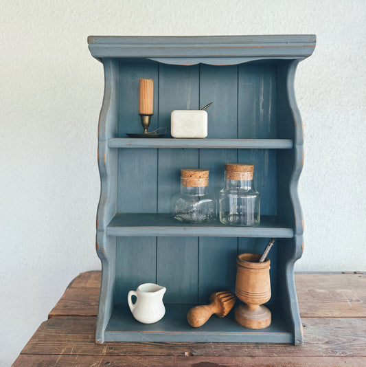 Distressed Blue/Gray Hanging Shelf (Local Purchase Only)