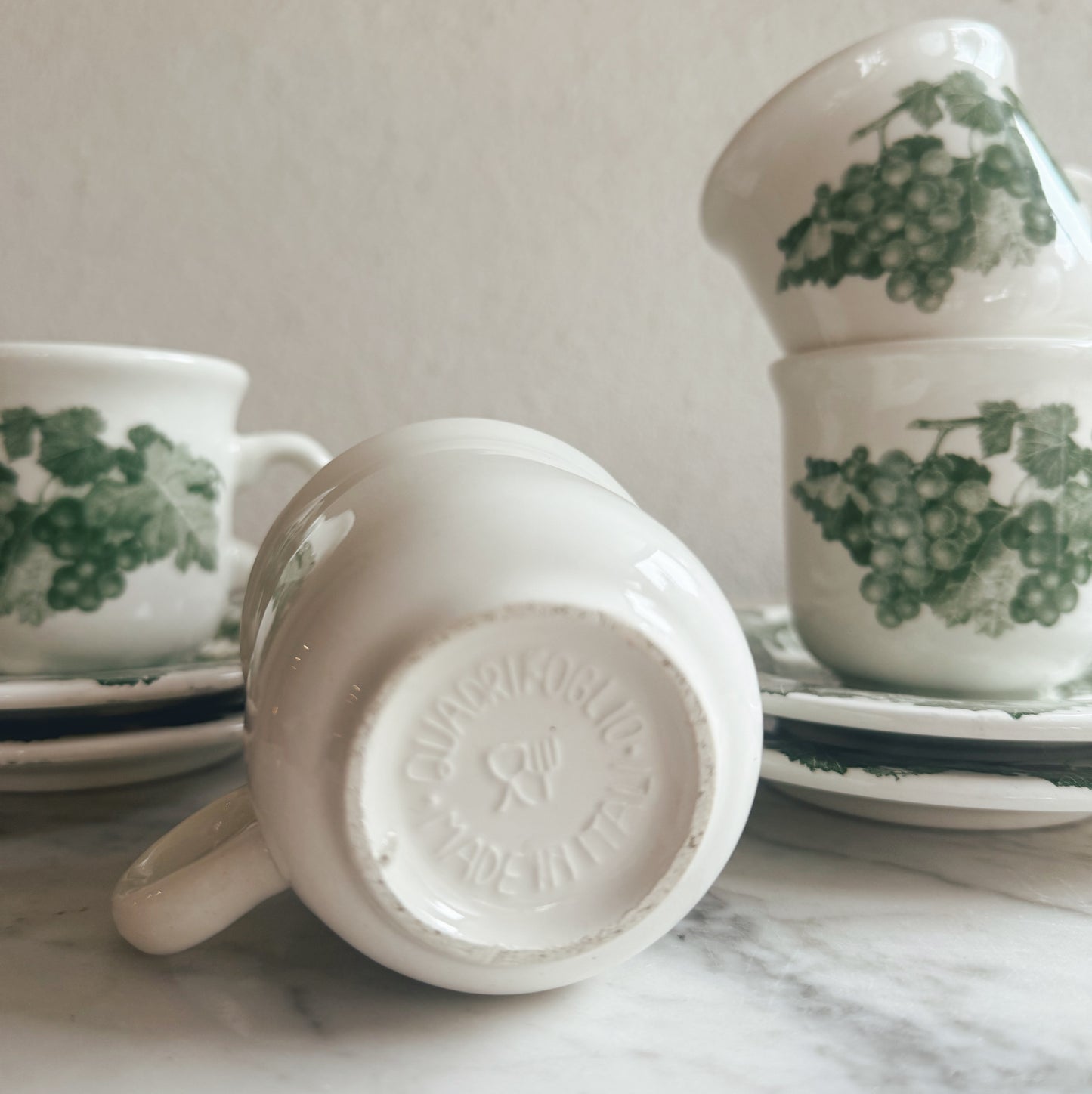 Set of Four Cups and Saucers