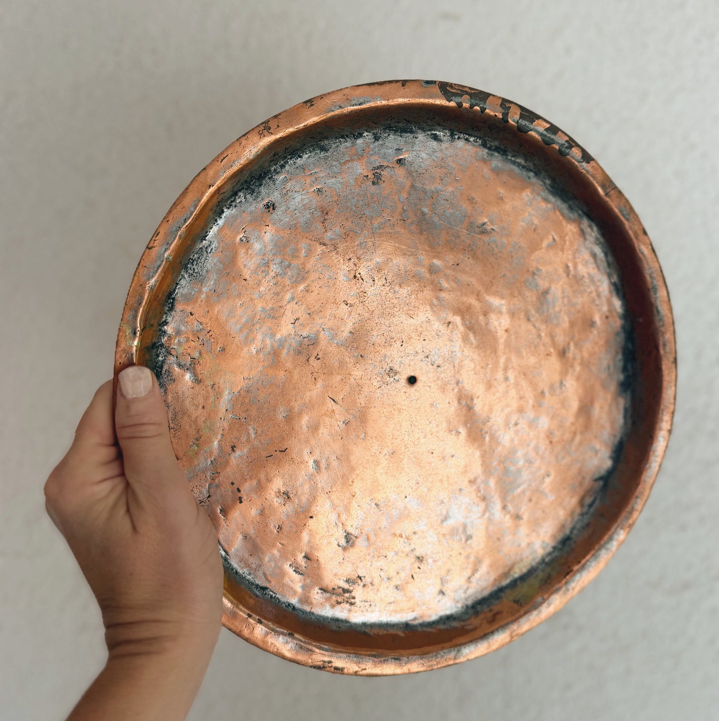 Old Copper Platter With Patina