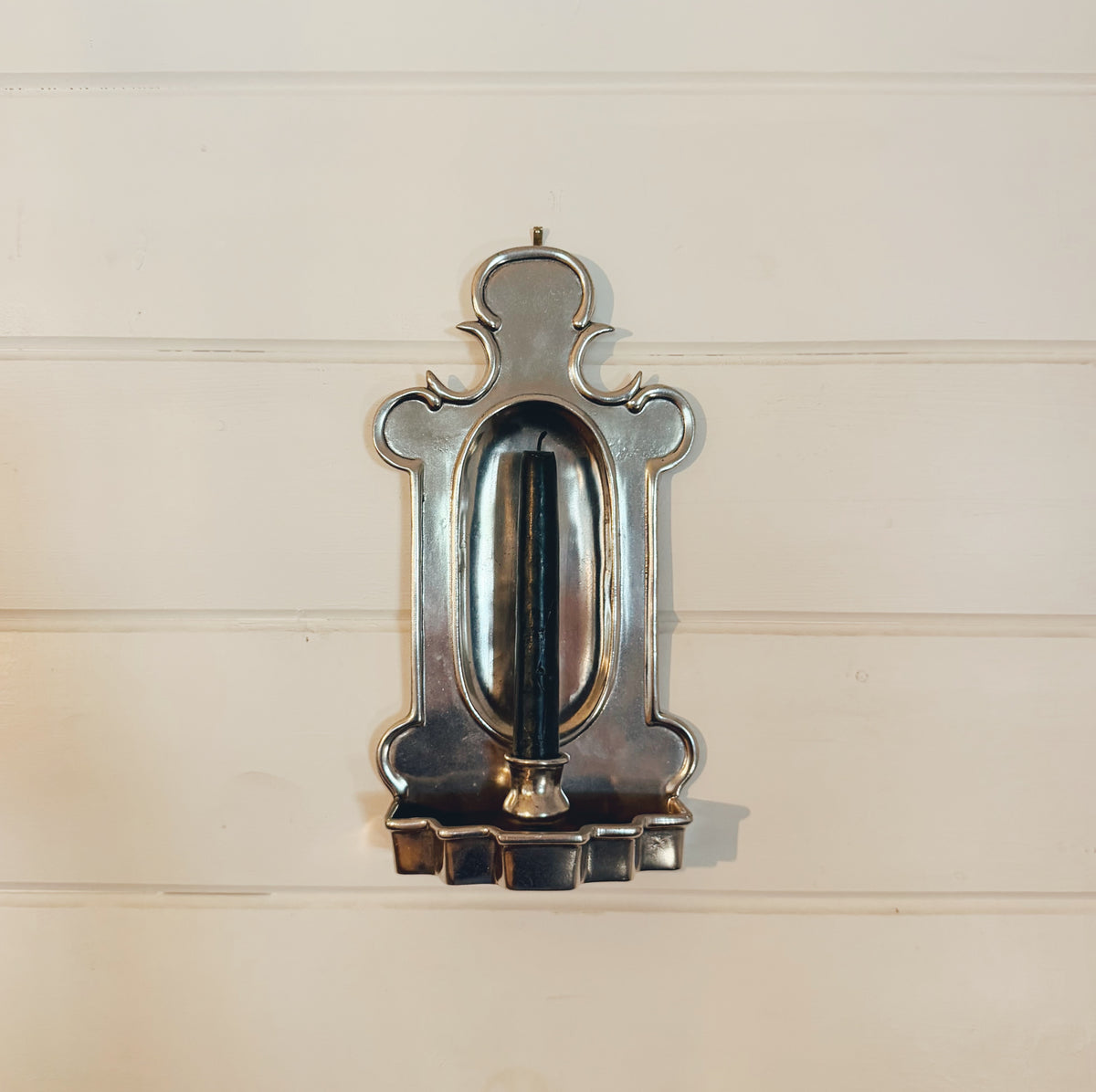 Pair of Pierre Deux French Pewter Candle Sconces (2 included)