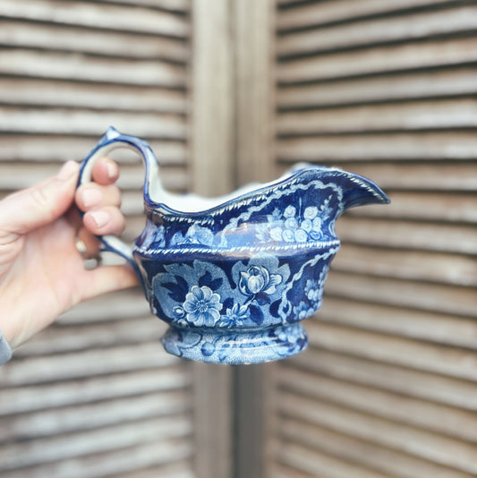 English Blue and White Sauce Boat