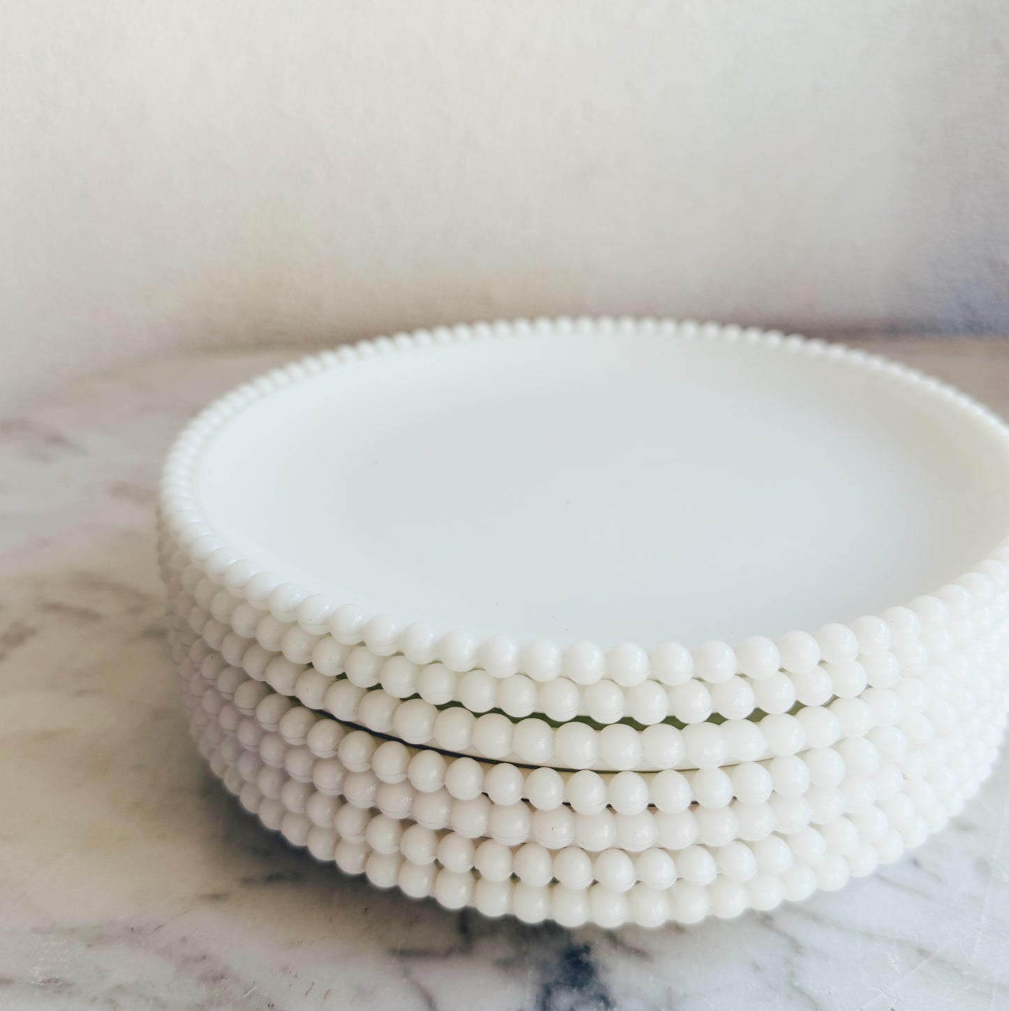 5 Westmoreland Beaded Edge Milk Glass