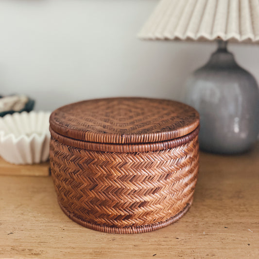 Deep Round Rattan Basket