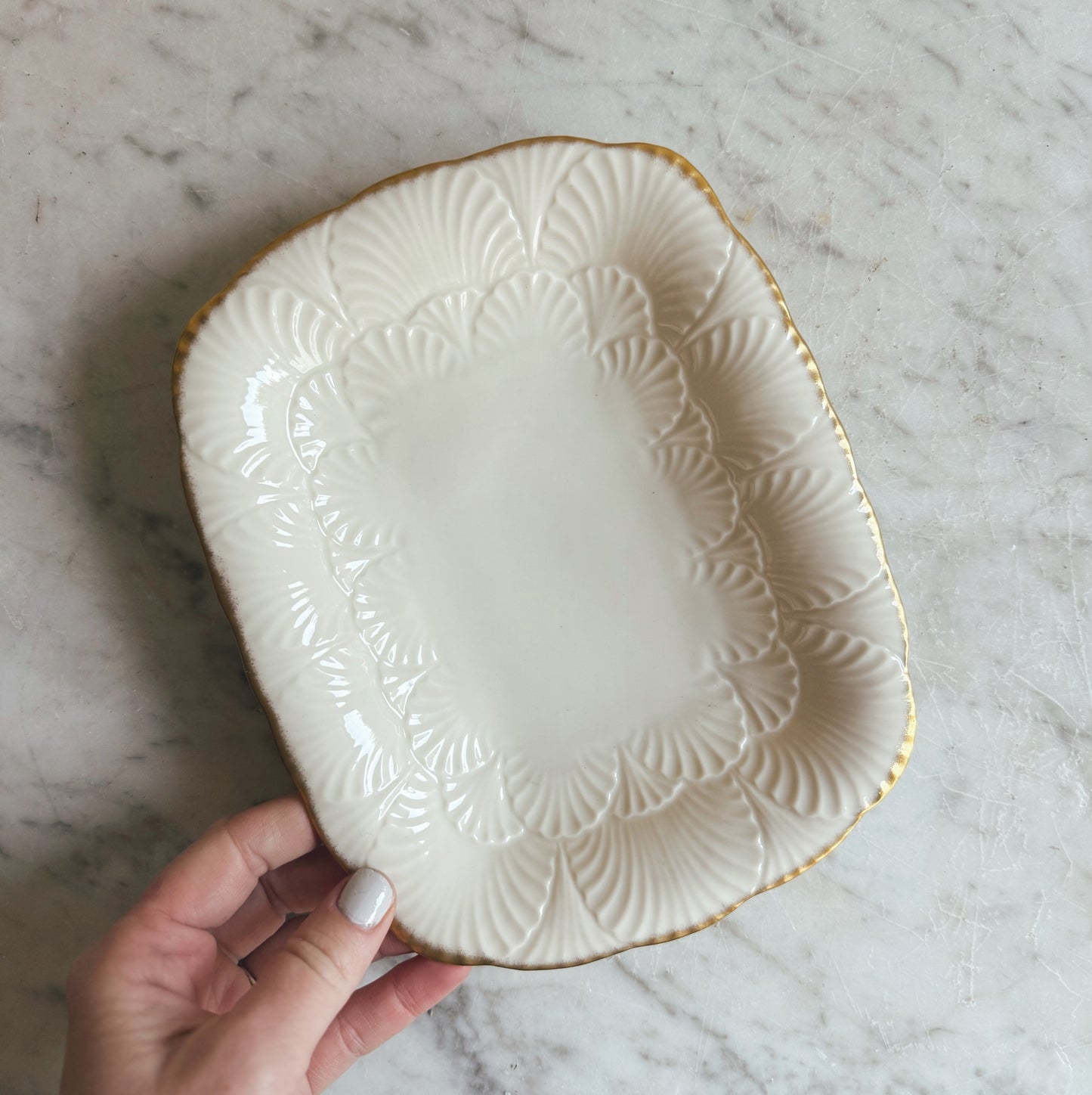 Lenox Trellis Gold Trimmed Plate and Jewelry Catch