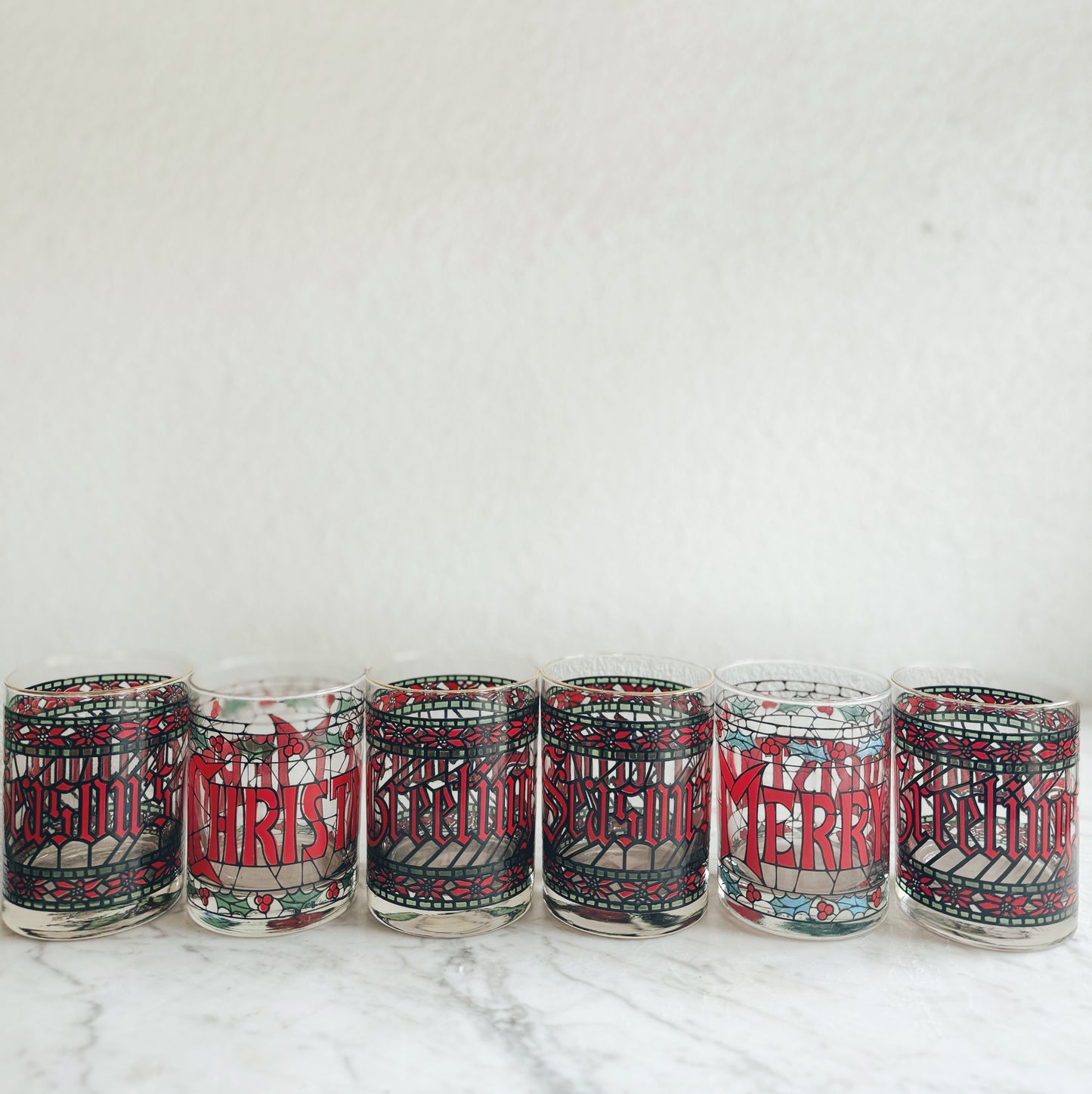 Set of Six Stained Glasses