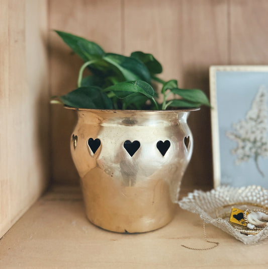 Brass Heart Cut Out Planter