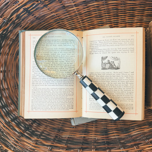Vintage Checkered Magnifying Glass, Found in NZ