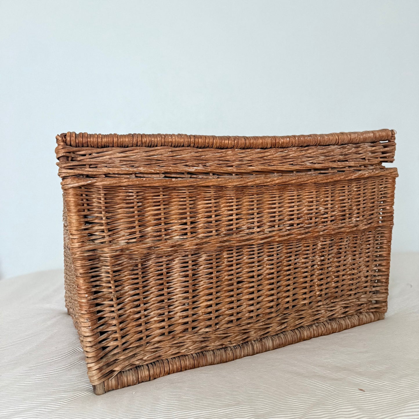 Antique Lidded Wicker Trunk (Local Purchase Only)