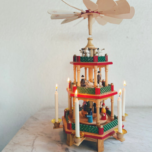 Vintage Wooden Nativity Pyramid