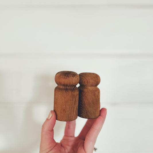Small Handmade Wooden Salt and Pepper Shakers