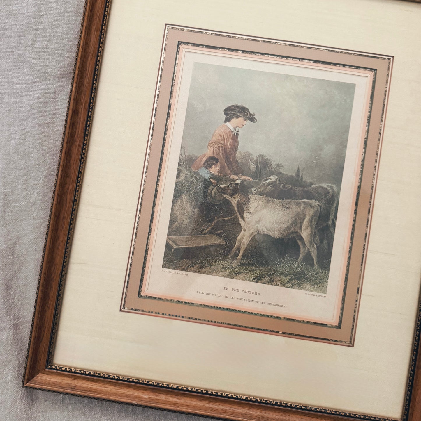 Beautifully Framed Vintage Art (19.5” x 16.5”)