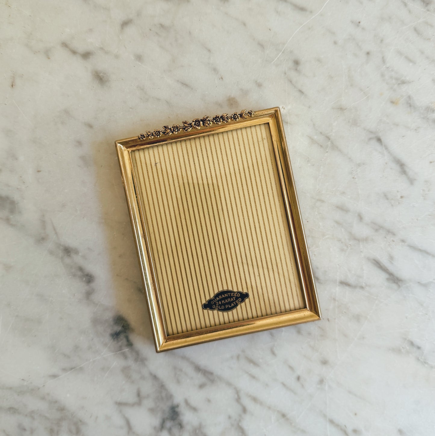 Vintage Bubbled Glass, 24-Karat Gold-Plated Frame