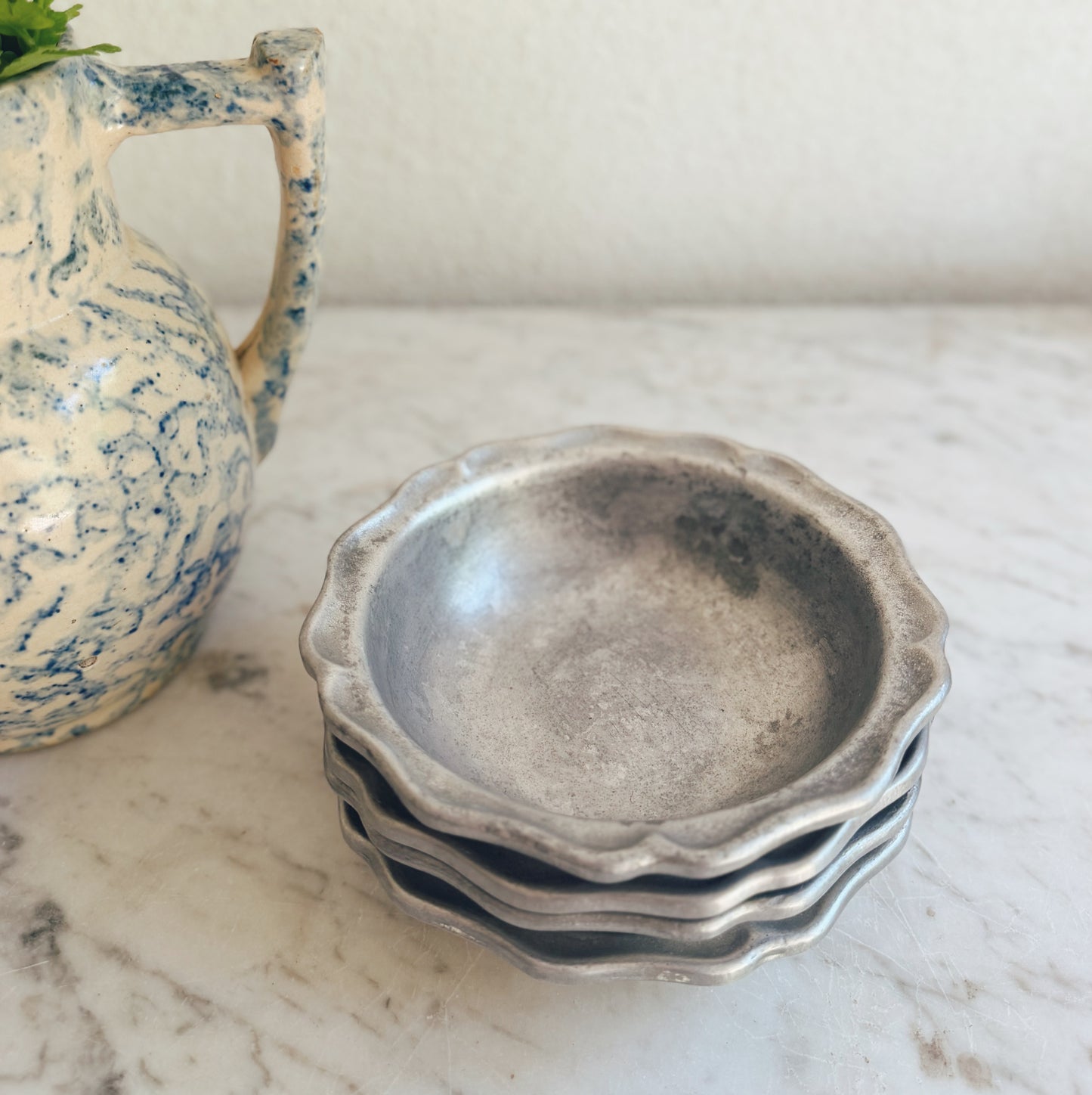 Set of Four Pewter Bowls