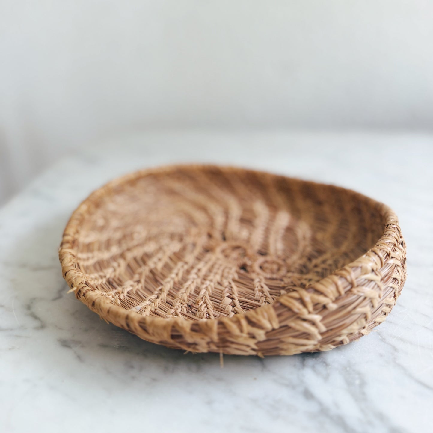 Shallow Hand Woven Basket