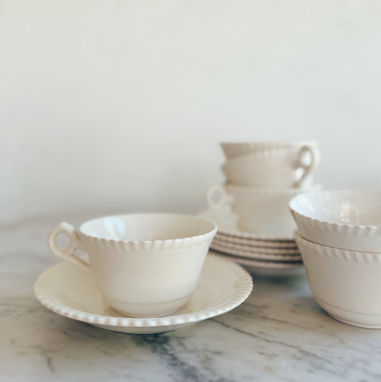 Set of Six Spode Teacups and Saucer
