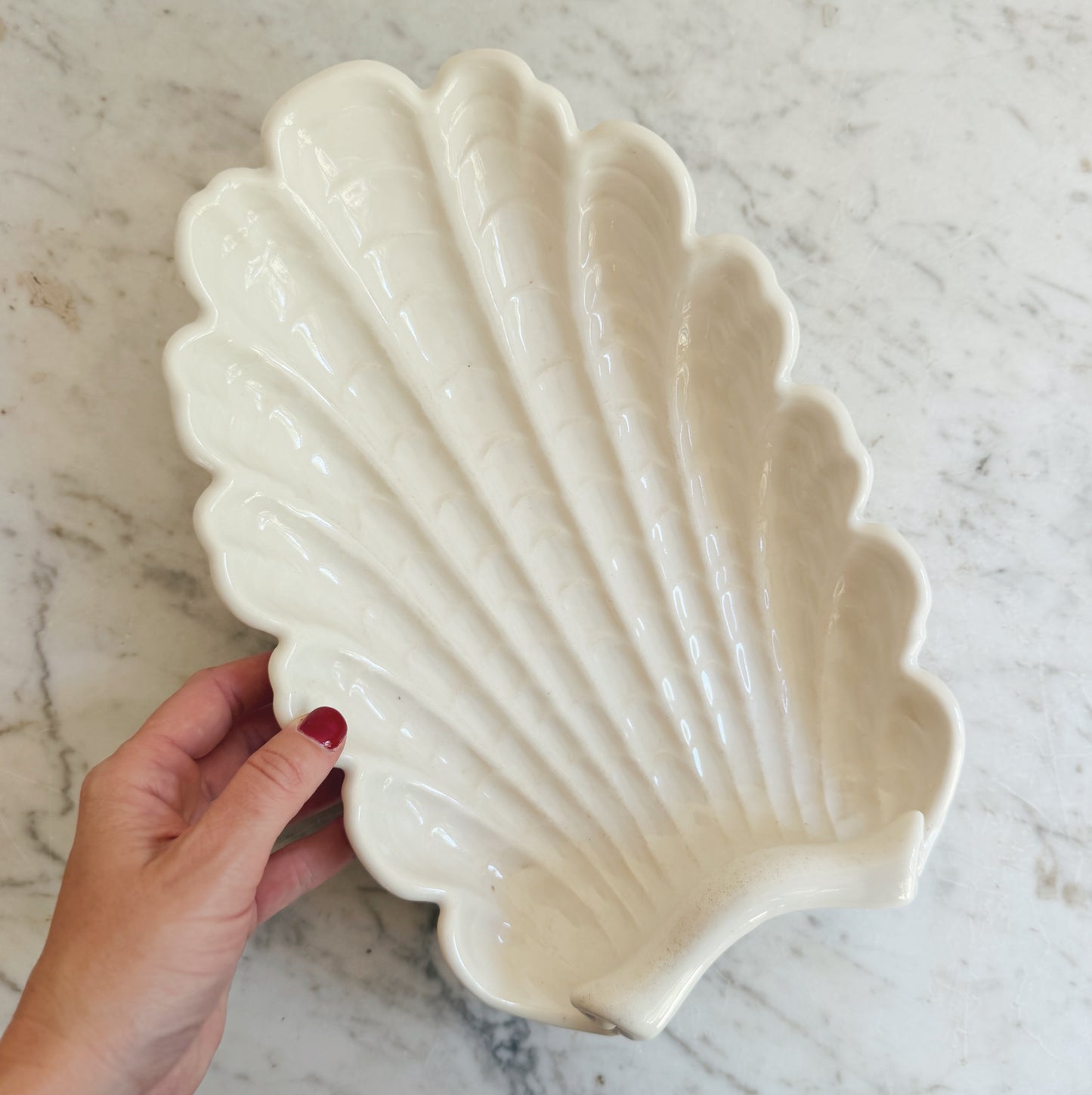 Heavy Vintage Porcelain Shell Plate