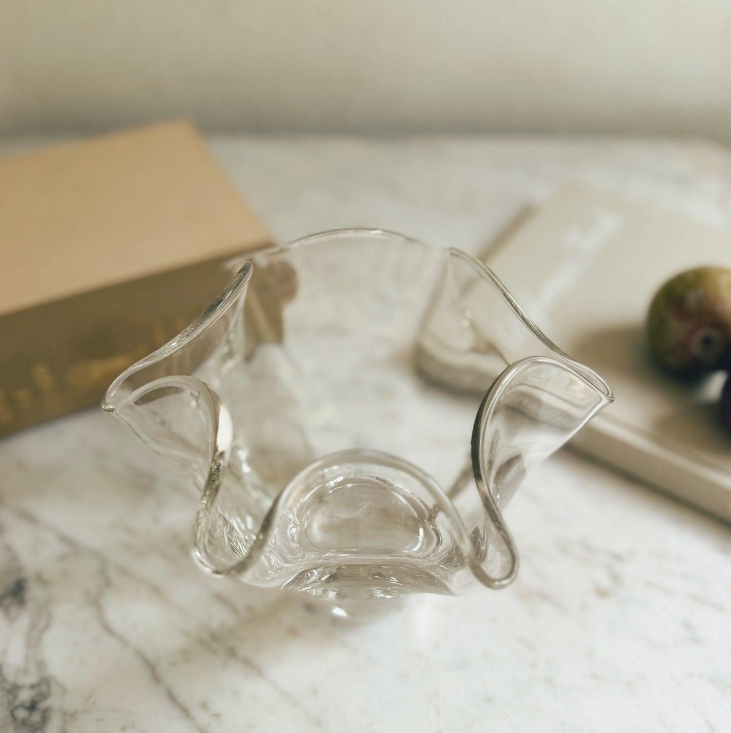Vintage Ruffled Glass Vase