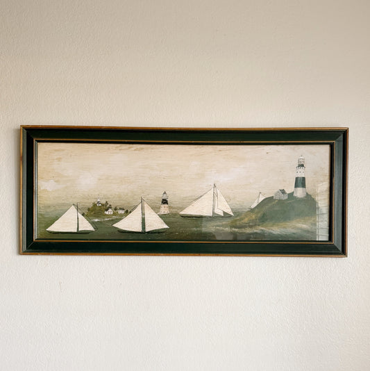 Long Art Piece of Sailing Ships, (local purchase only)