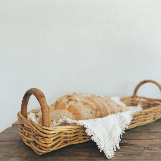 Long Basket With Wooden Handles (Local purchase only)