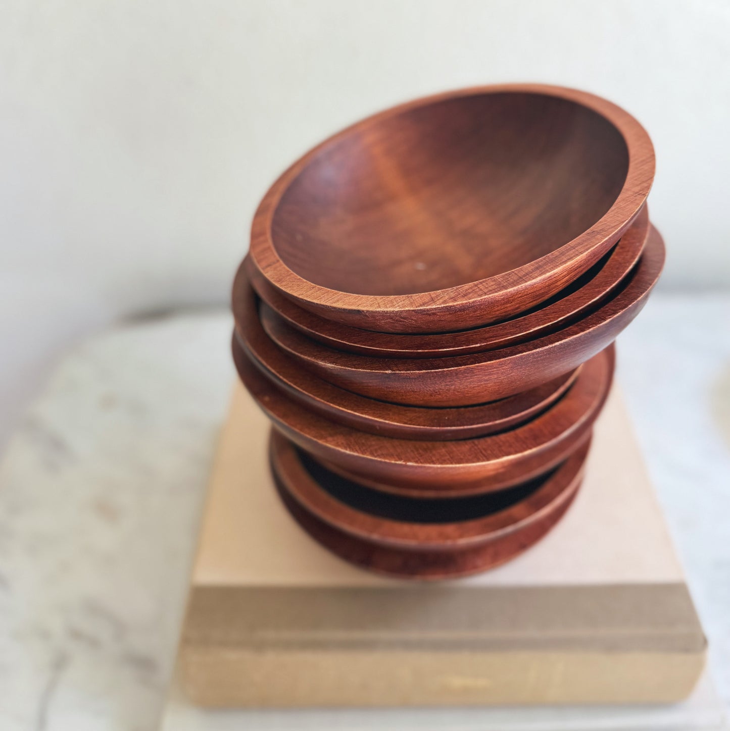 Set of Eight Vintage Wooden Bowls