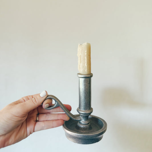 Vintage Pewter Candle Holder