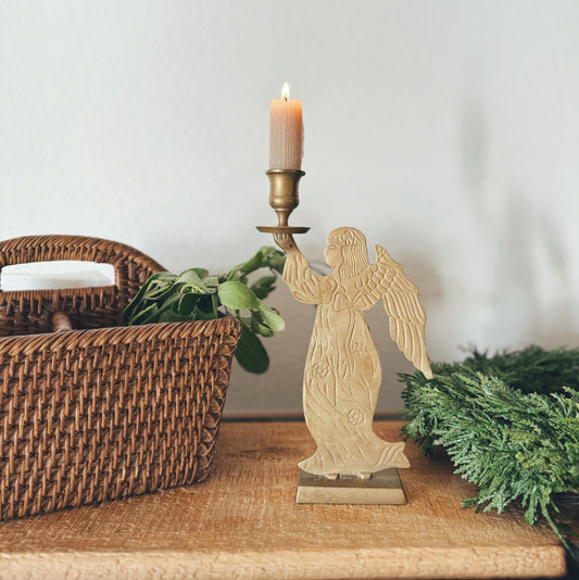 Brass Angel Candle Holder